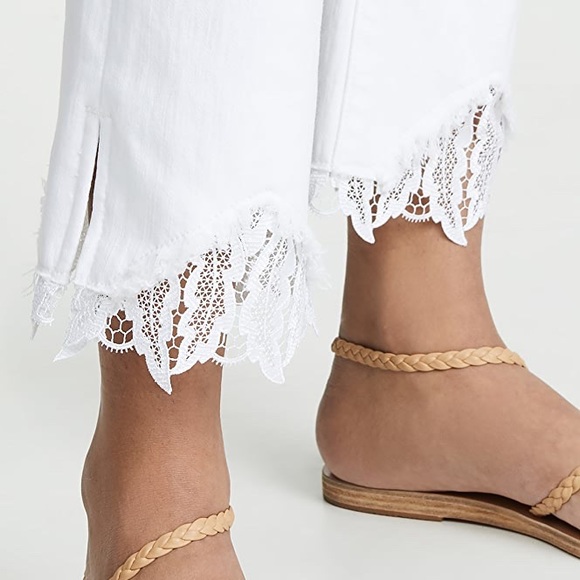 New J Brand Selena Mid Rise Crop lace white Jeans - Picture 5 of 10